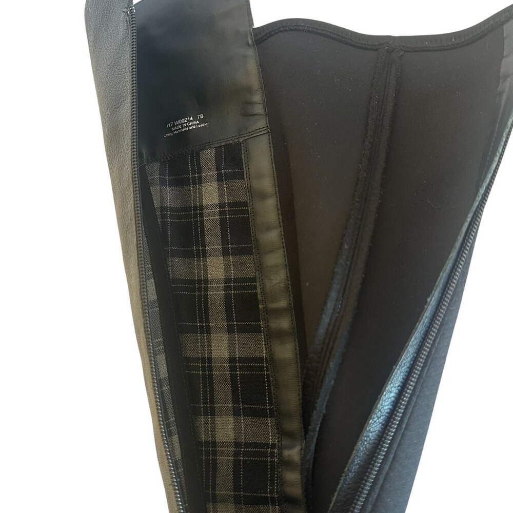 Cole Haan Dutchess Tall Leather Over-The-Knee Black Biker Riding Boots Size 7 - Picture 11 of 14